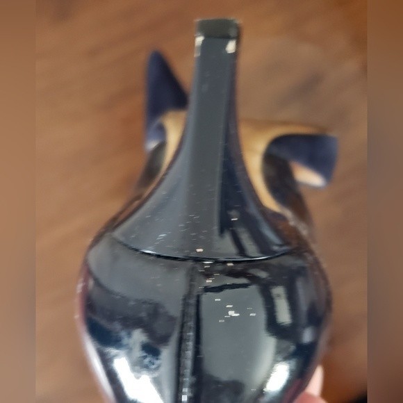 Jimmy Choo London Women's Heels Navy Suede and Patent Leather Size 36 1/2 - Picture 11 of 14